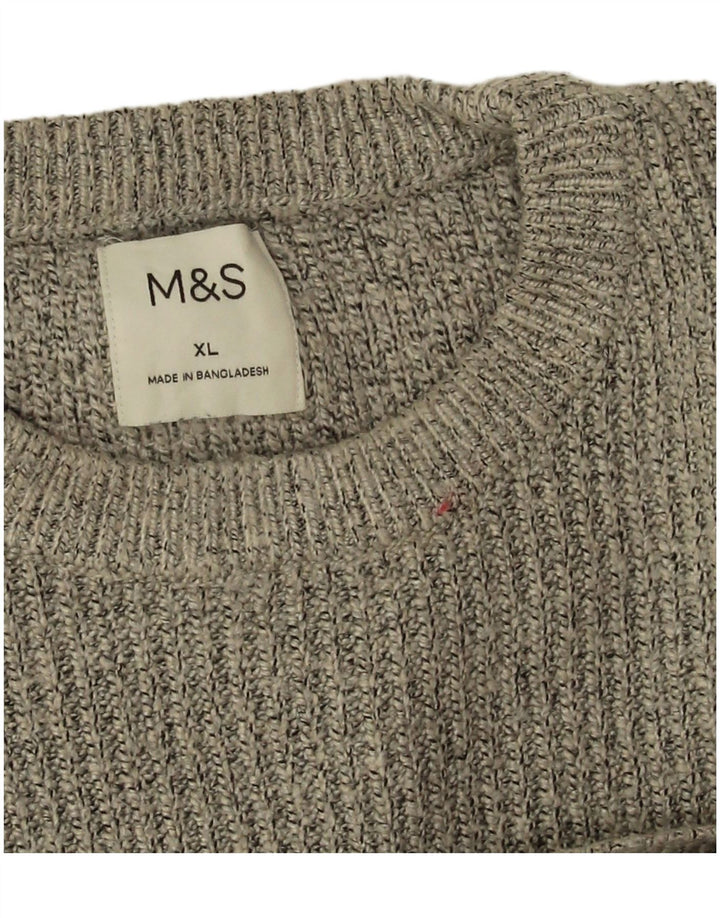 Marks & Spencer Pull Col Ras du Cou XL Homme Gris Polyamide