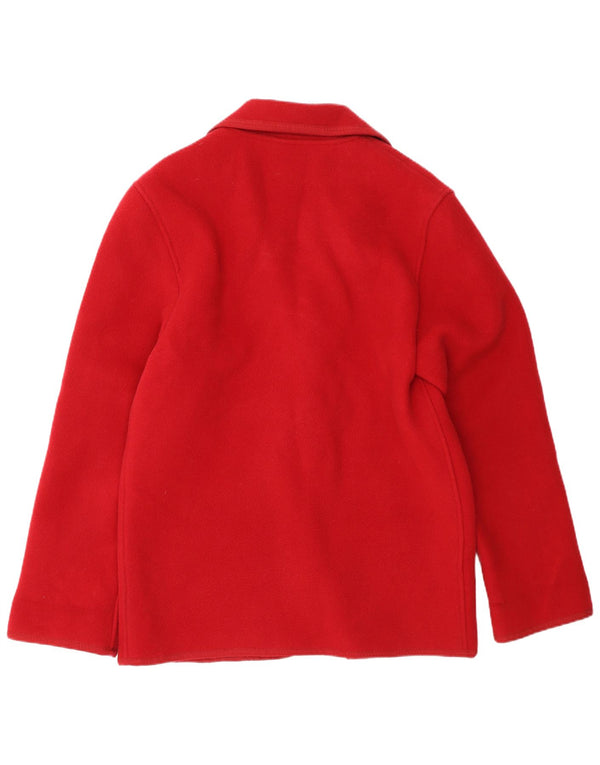 Genny Veste blazer surdimensionnée à 3 boutons pour femme UK 10 Petite laine rouge
