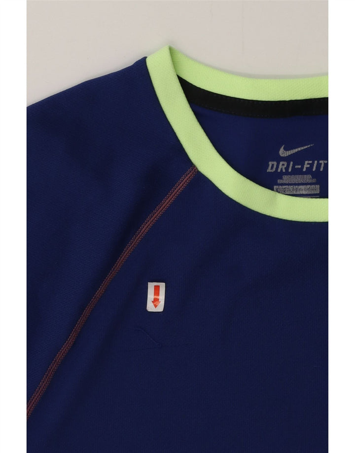 NIKE Hommes Dri Fit T-Shirt Haut Petit Bleu Polyester