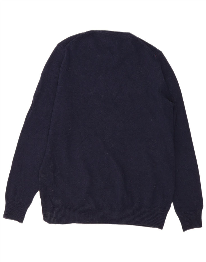 Marks & Spencer Pull Col Ras du Cou Homme Bleu Marine Moyen Laine d'Agneau
