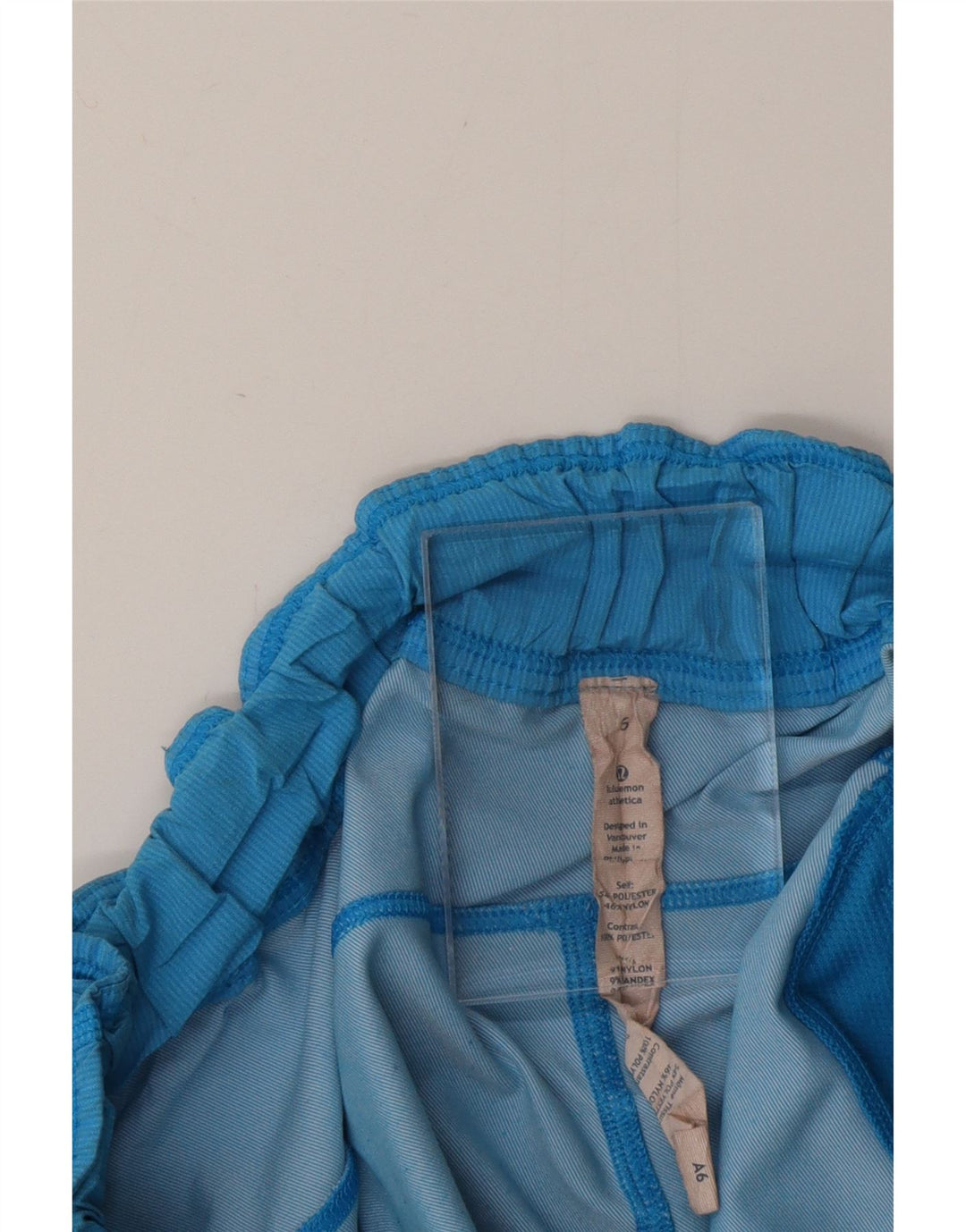 LULULEMON Short de sport femme US 6 bleu moyen polyester