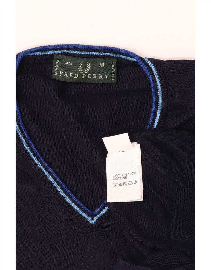 Fred Perry Pull Col V Homme Bleu Marine Moyen Coton