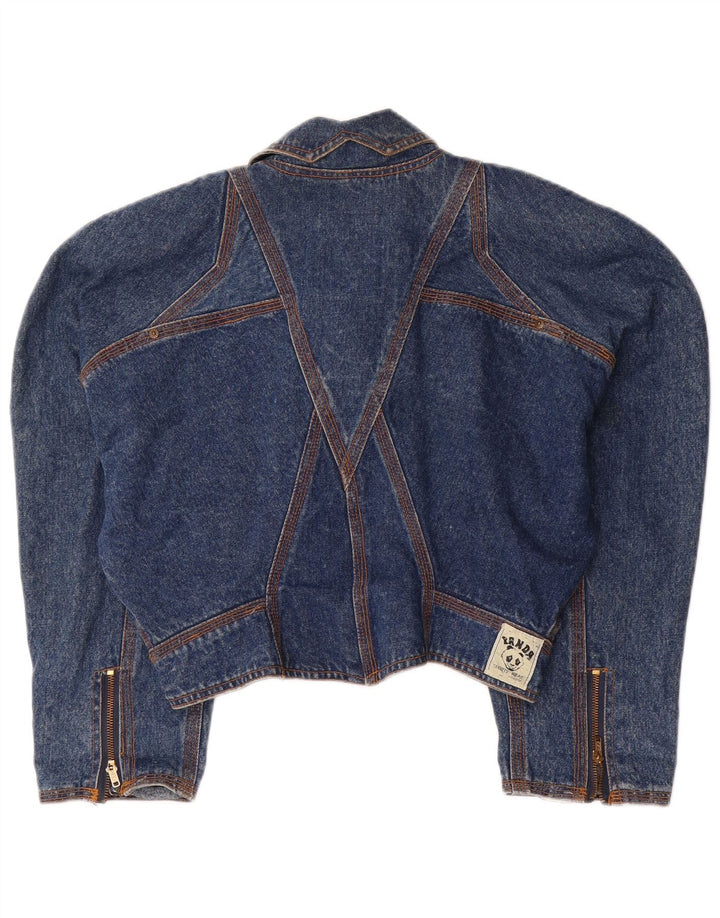 Panda Veste en jean surdimensionnée à manches 3/4 pour femme EU 36 Petit Bleu