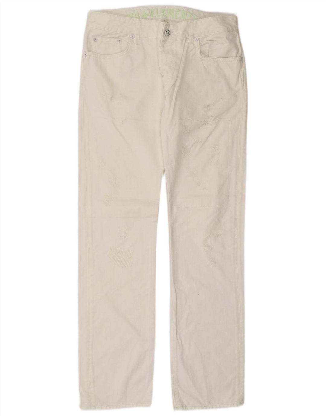 ZU ELEMENTS Jean droit vieilli femme W32 L34 coton blanc