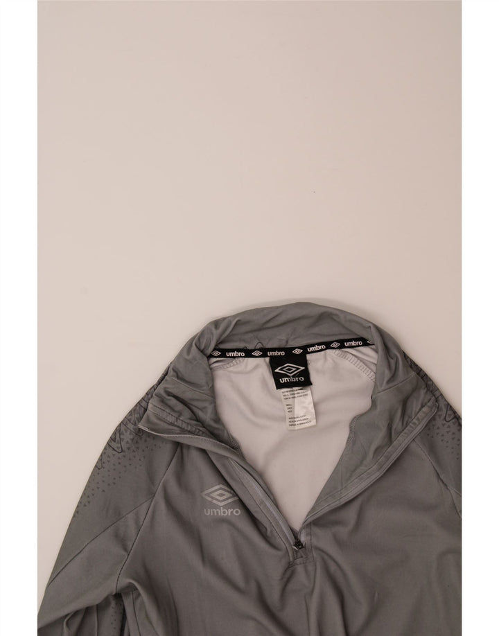 UMBRO Mens Zip Neck Pullover Tracksuit Top Small Grey Polyester Vintage Umbro and Second-Hand Umbro from Messina Hembry 