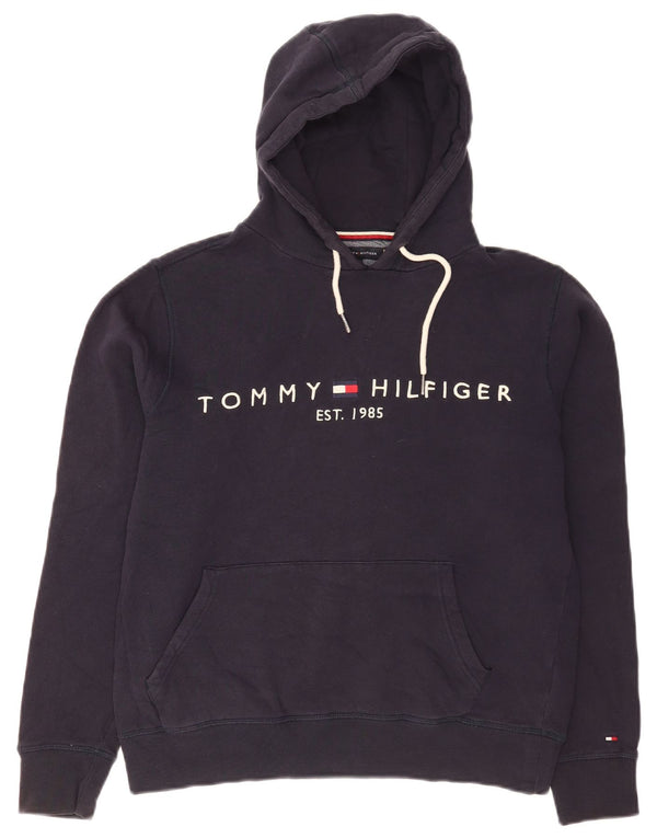 Tommy Hilfiger Pull à capuche surdimensionné graphique pour femme UK 10 Petit Bleu marine