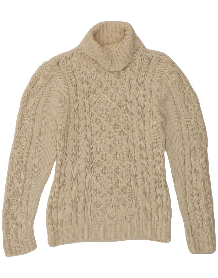 VINTAGE Womens Roll Neck Jumper Sweater UK 10 /12 Medium Off White Vintage Vintage and Second-Hand Vintage from Messina Hembry 