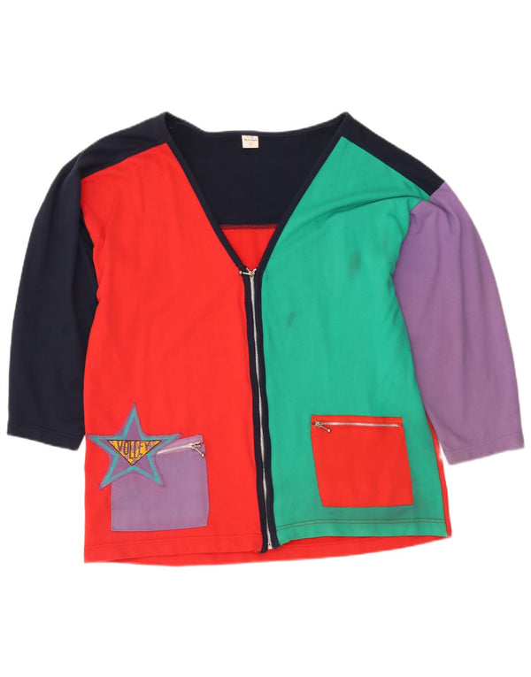 Charles Vogele Haut cardigan graphique pour femme UK 10 Small Multicolore