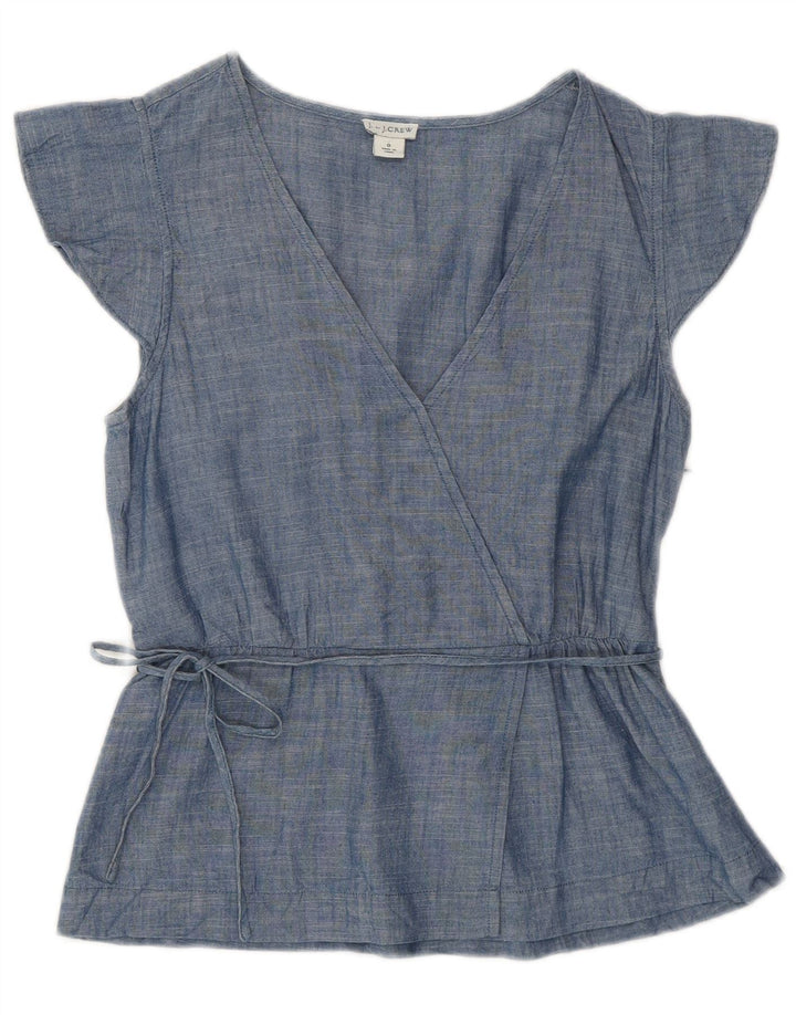 J. CREW Chemisier Femme US 0 XS Bleu Coton