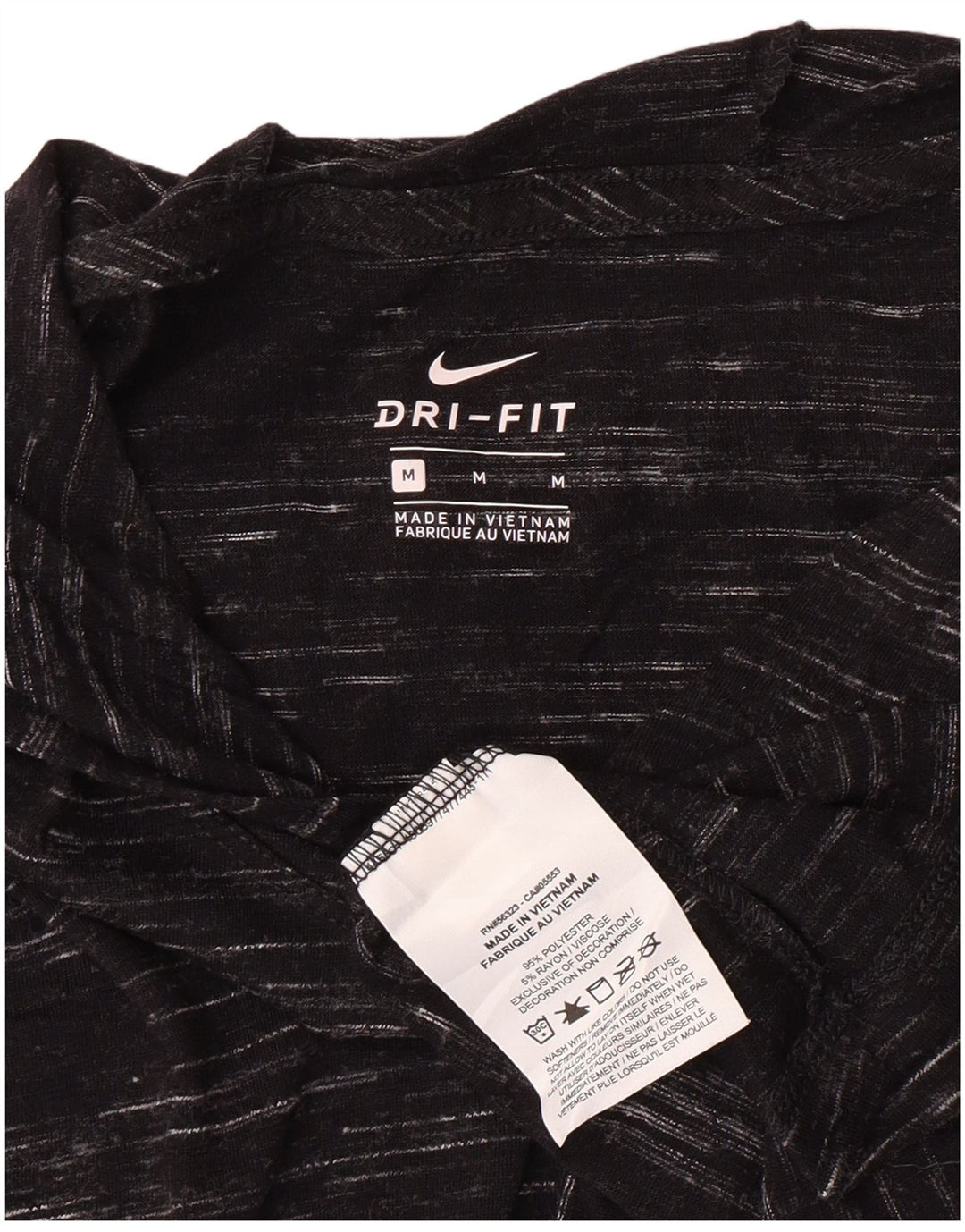 Nike T-shirt à capuche pour femme UK 44 Polyester moucheté noir moyen