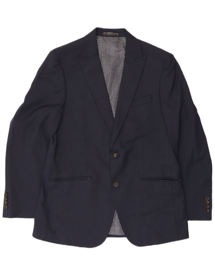Marks & Spencer Veste blazer à 2 boutons pour homme UK 40 Large Bleu marine Polyester