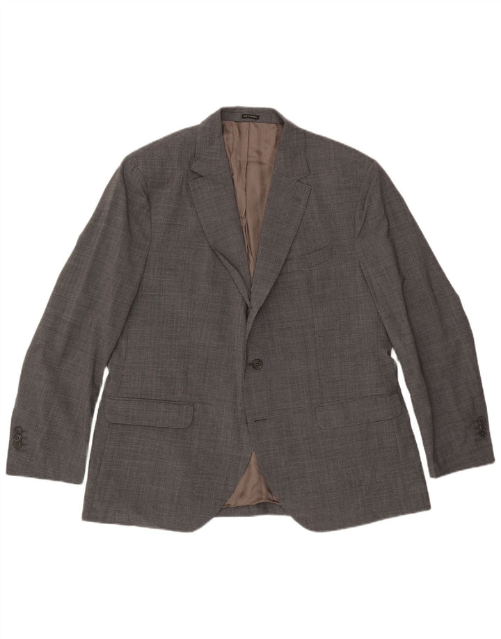 Massimo Dutti Veste blazer à 2 boutons pour homme US 46 XL en laine à carreaux gris