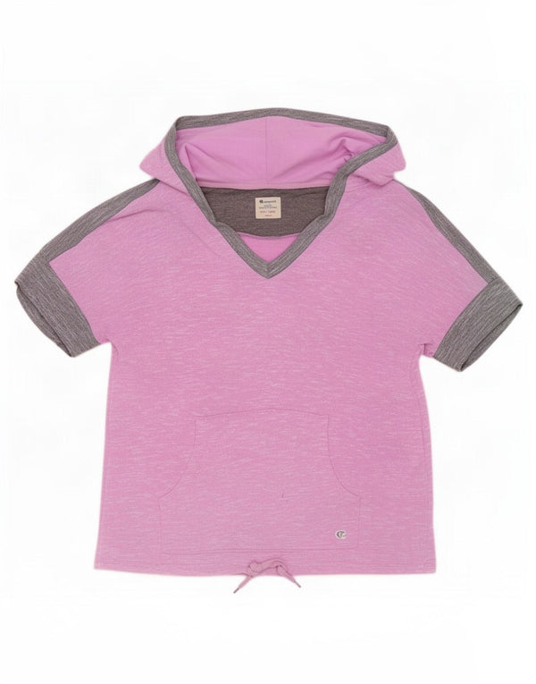 Champion T-shirt à capuche pour femme UK 10 Petit Rose Colorblock Polyester