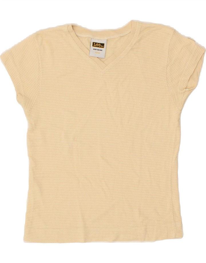 LEE Womens Crop T-Shirt Top UK 12 Medium Beige Cotton Vintage Lee and Second-Hand Lee from Messina Hembry 