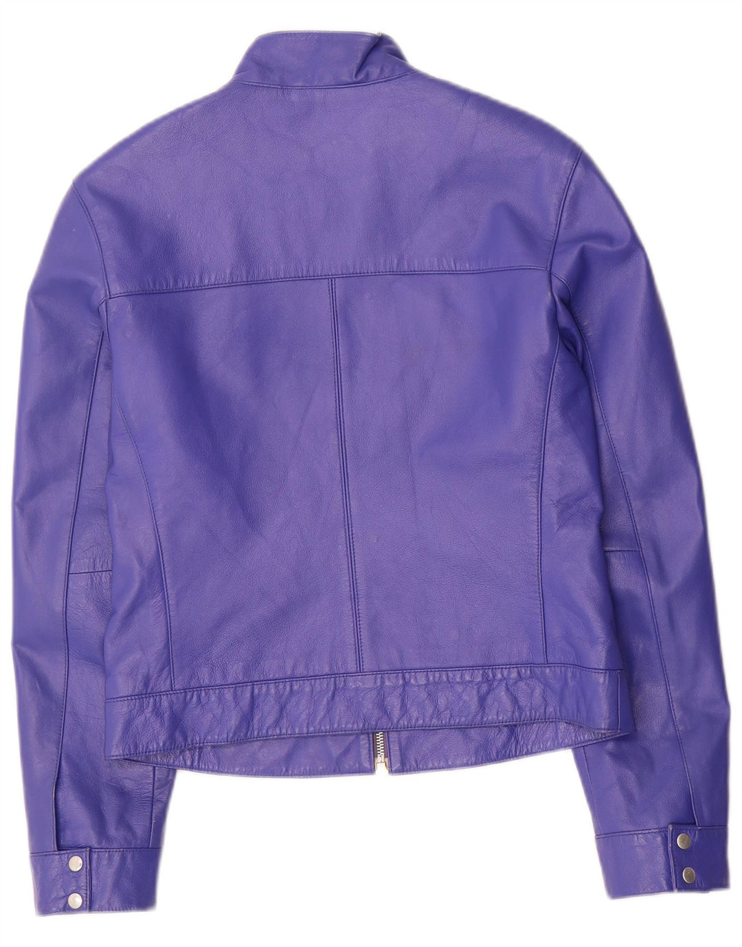 Olsen Veste en cuir court pour femme UK 10 Petit cuir violet
