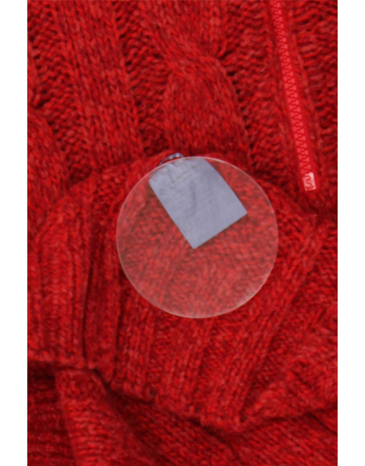 vintage Mens Zip Neck Jumper Pull Grande Laine Rouge