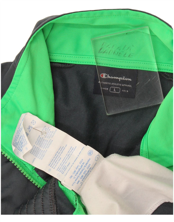 Champion Veste de survêtement pour homme Large Gris Colorblock Polyester