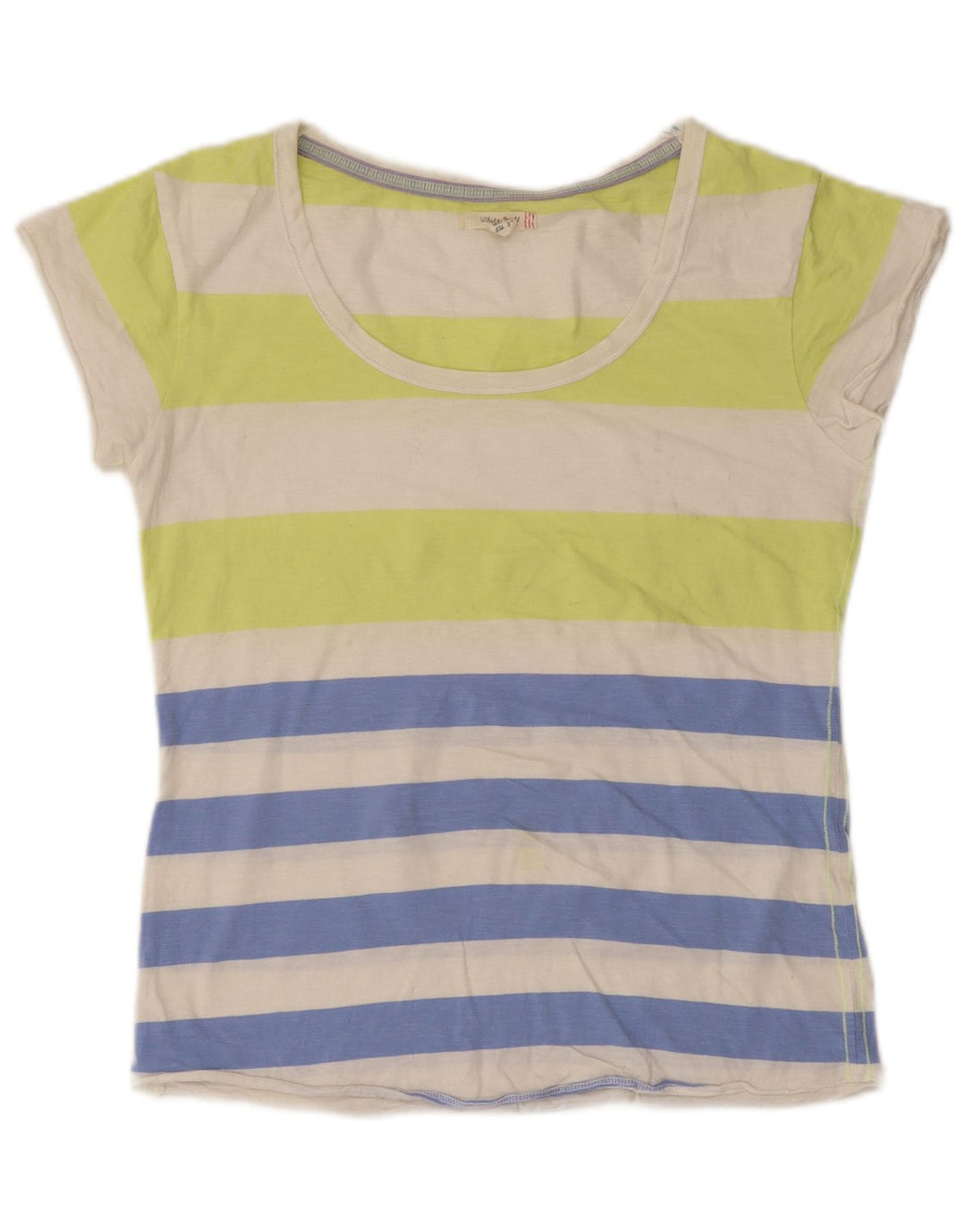 White Stuff T-Shirt Femme UK 10 Petit Rayé Multicolore