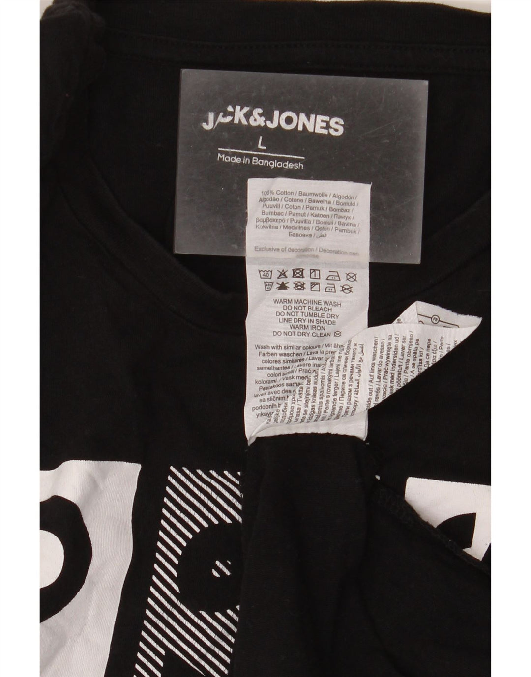 Jack & Jones T-Shirt Graphique Homme Grand Noir Coton