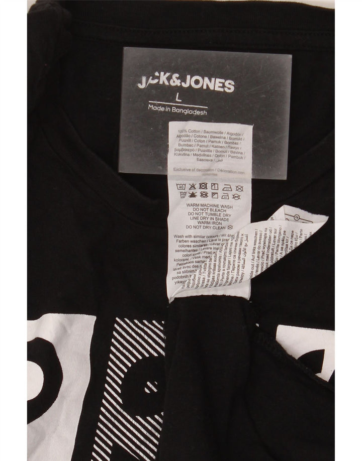 Jack & Jones T-Shirt Graphique Homme Grand Noir Coton
