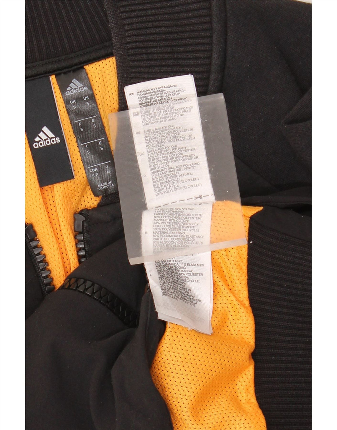 ADIDAS Veste de survêtement graphique pour hommes, petit modèle en nylon color block noir