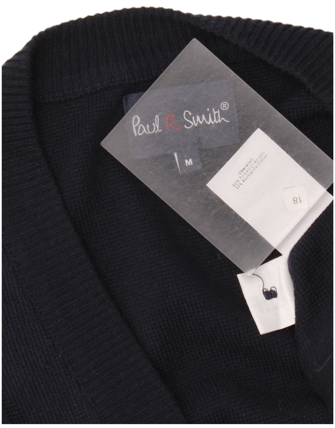 Paul Smith Homme Cardigan Pull Moyen Bleu Marine Rayé Polyacrylique