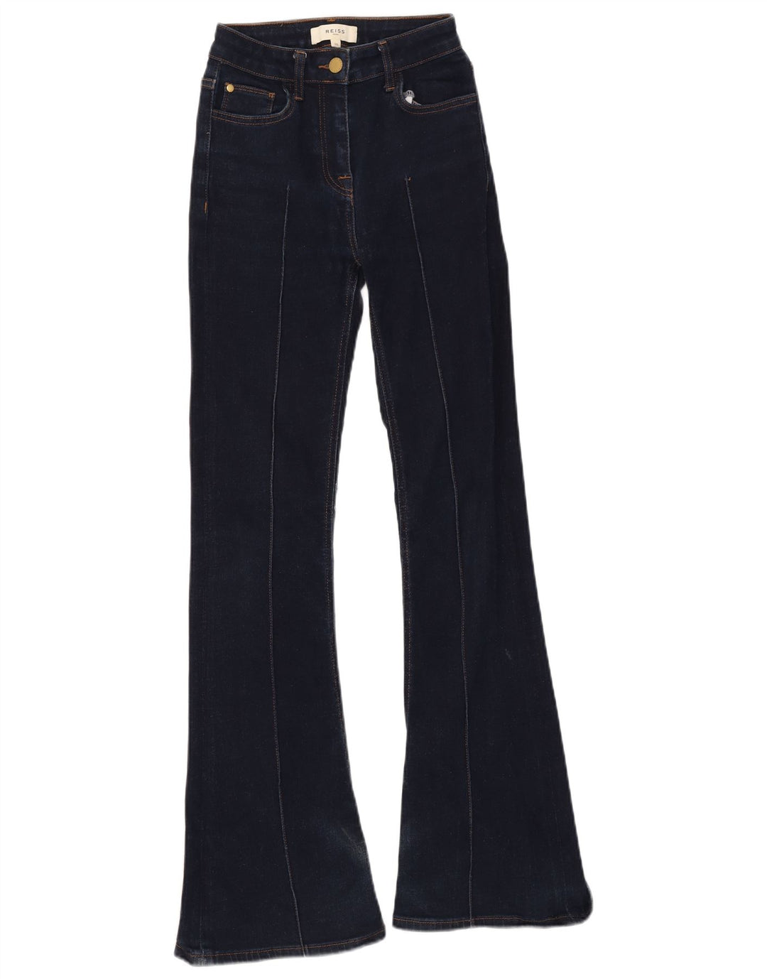 Reiss Femme Jean Évasé W25 L31 Bleu Marine Coton