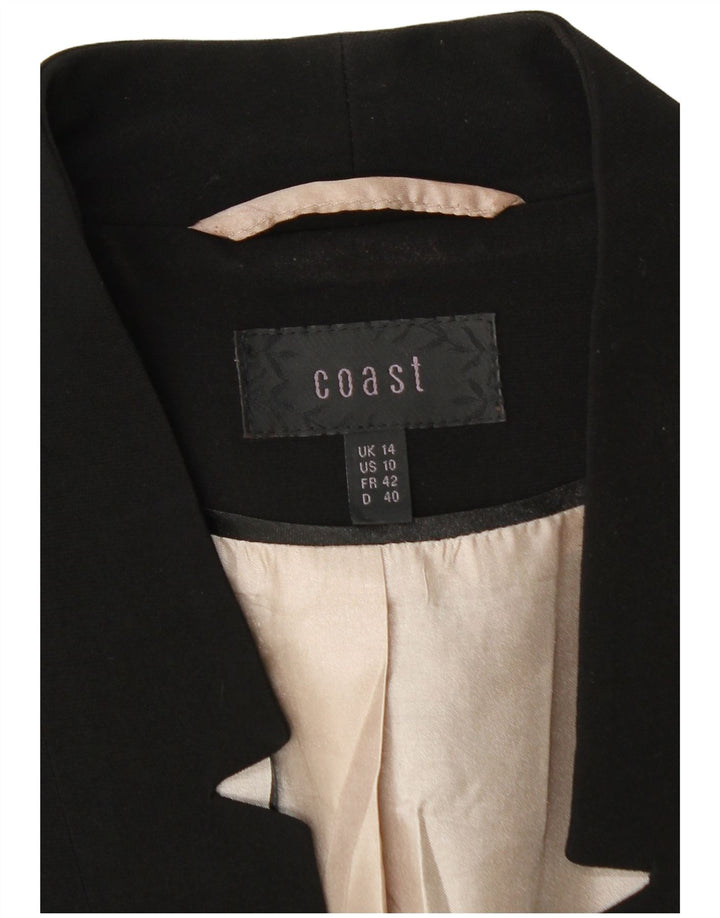 Coast Veste Blazer Femme UK 14 Grand Noir Polyester