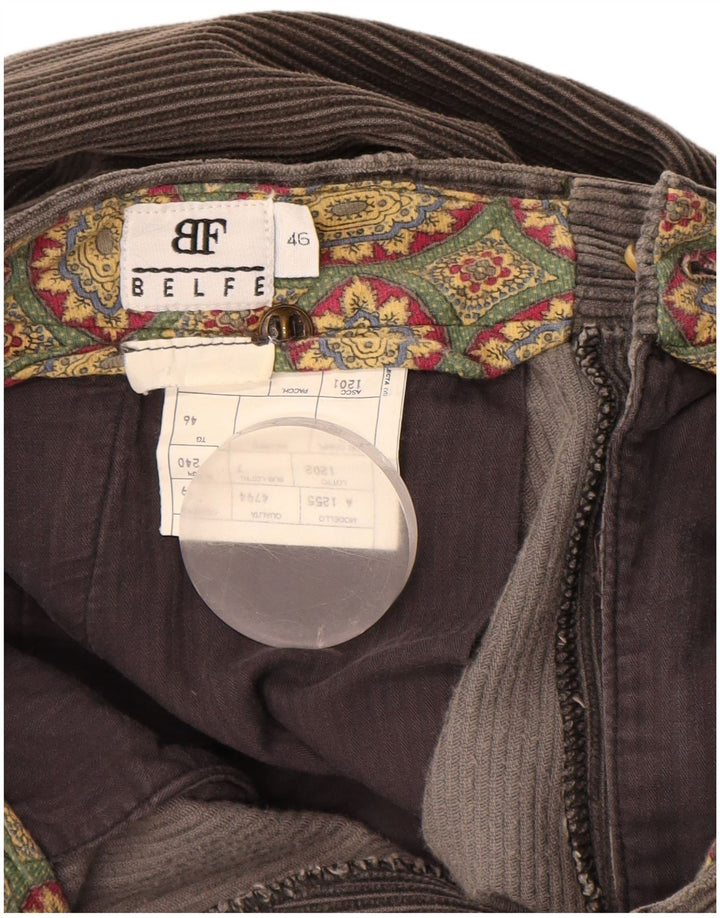 BELFE Pantalon ample en velours côtelé pour homme IT46 Small W30 L28 Gris