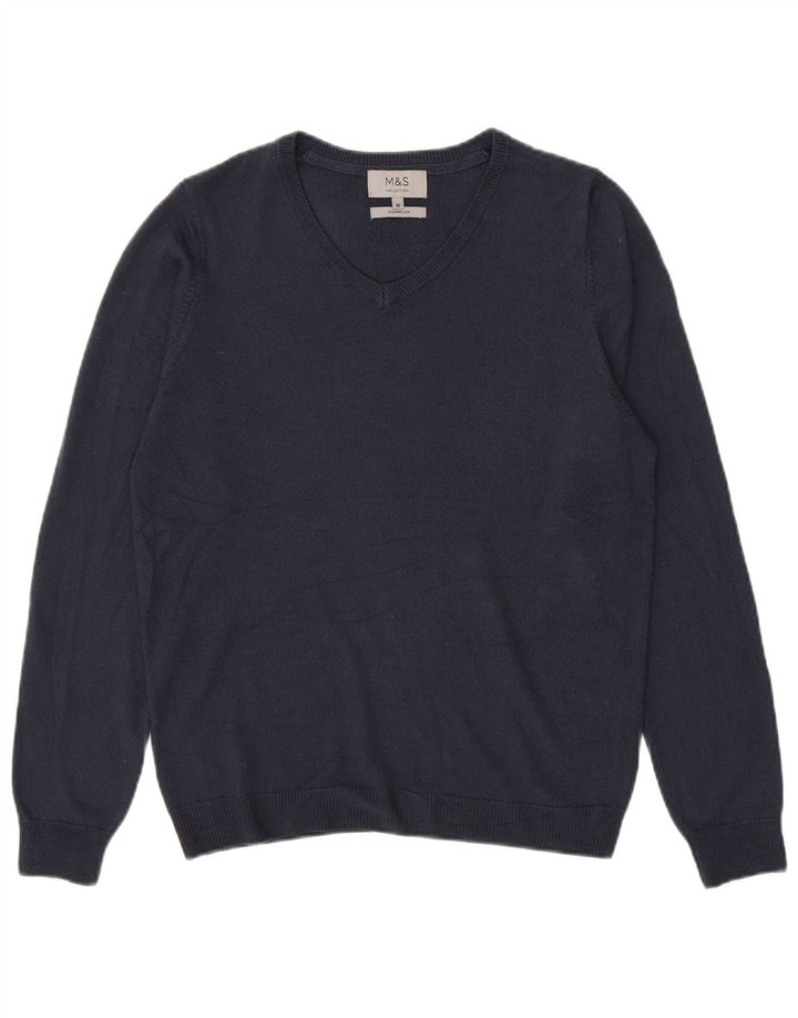 Marks & Spencer Pull col V Homme Bleu Marine Moyen Acrylique