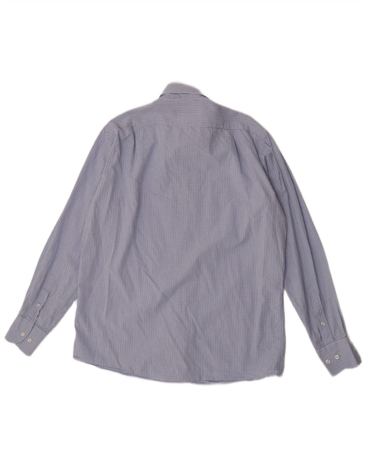 Trussardi Chemise Homme Taille 41 42 Grand Carreau Bleu
