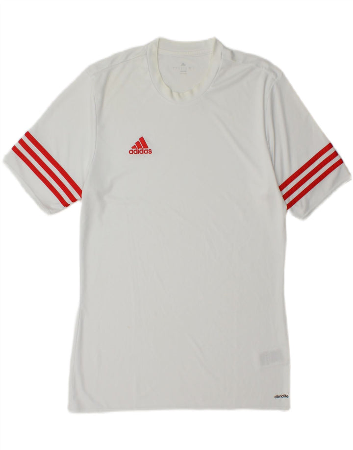 Adidas Hommes Climalite T-Shirt Haut Moyen Blanc Polyester
