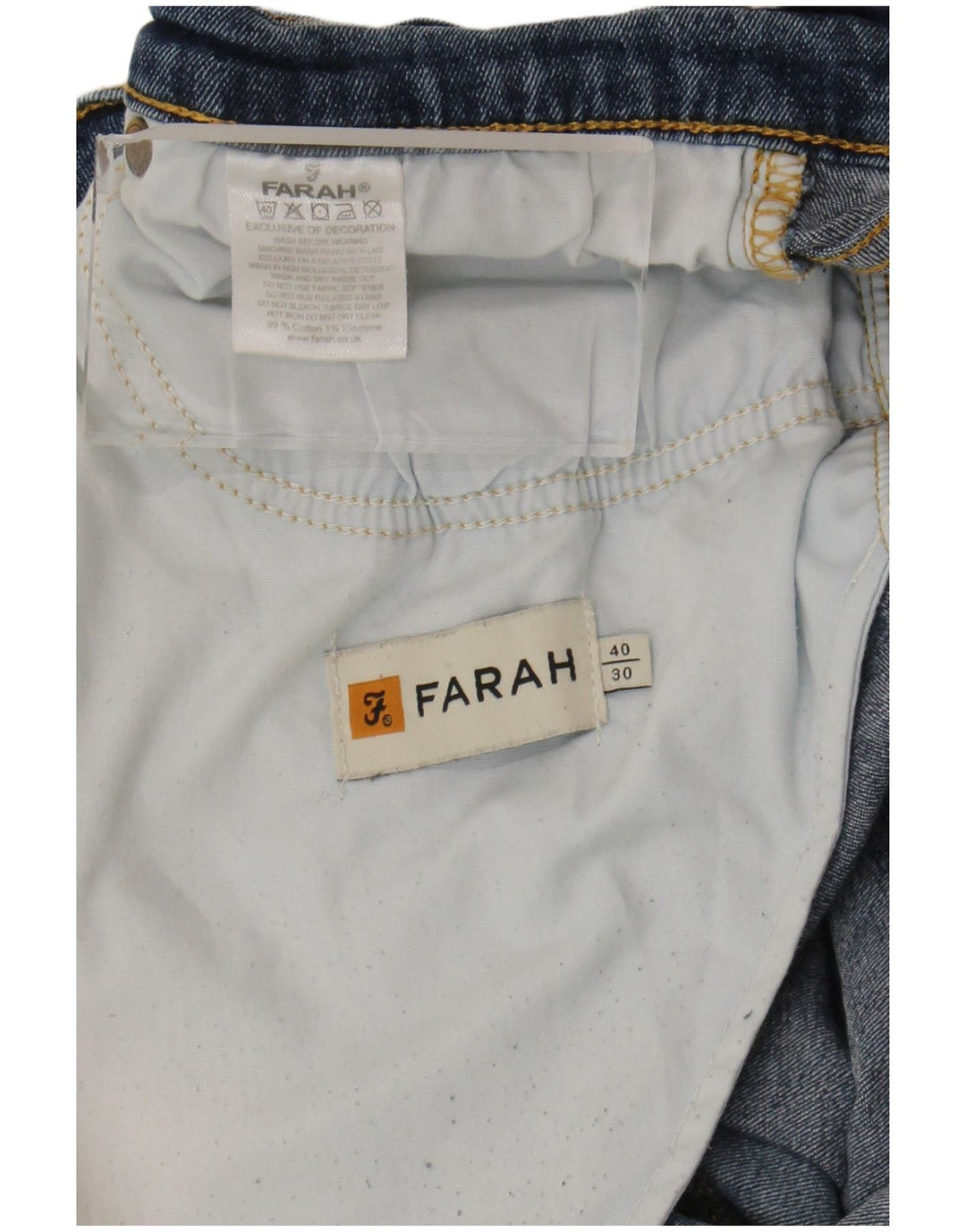 Farah Jean Slim Homme W40 L30 Bleu Coton