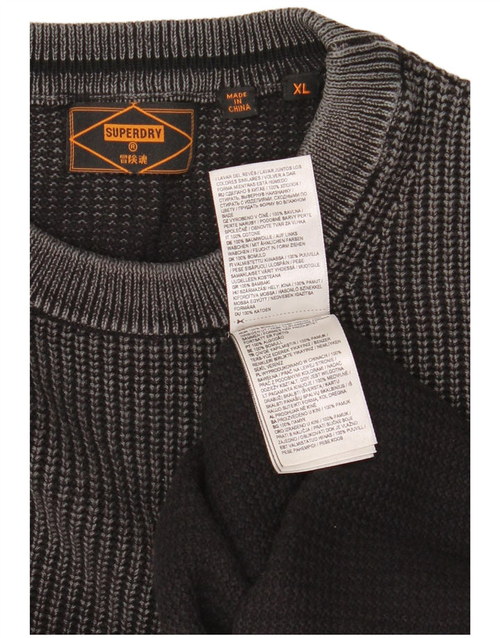 Superdry Pull ras du cou pour homme XL Gris Coton