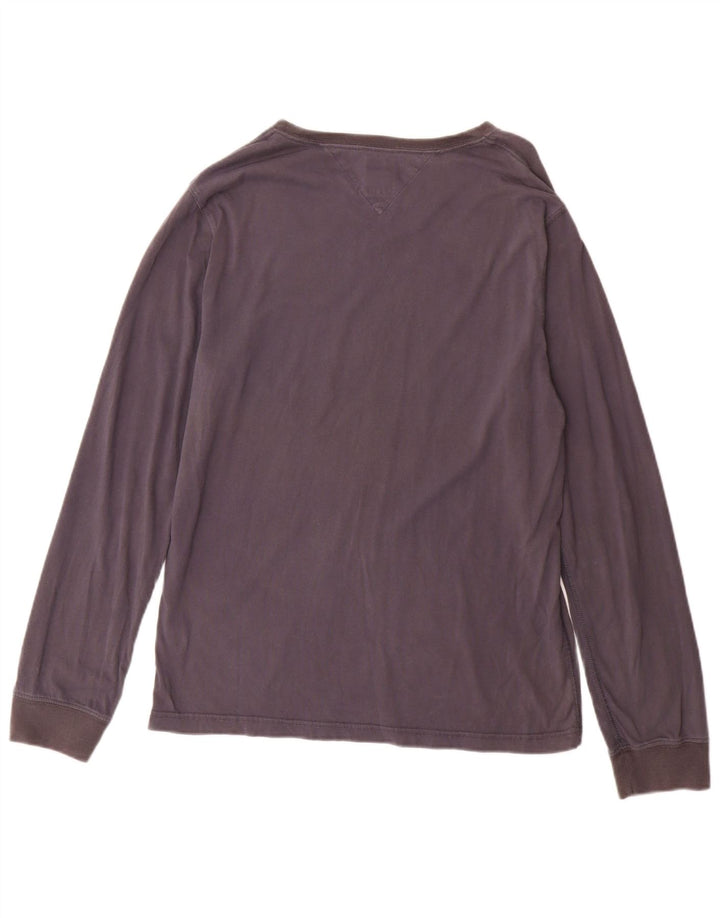 TOMMY HILFIGER Mens Graphic Top Long Sleeve Large Grey