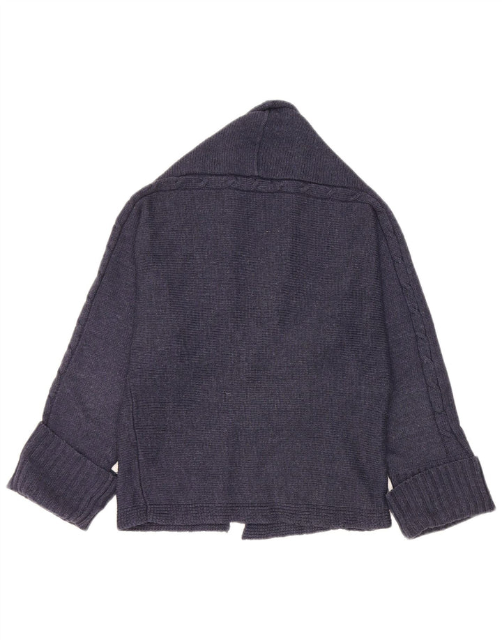 Zara Cardigan Femme Pull UK 14 Acrylique Bleu Marine Moyen