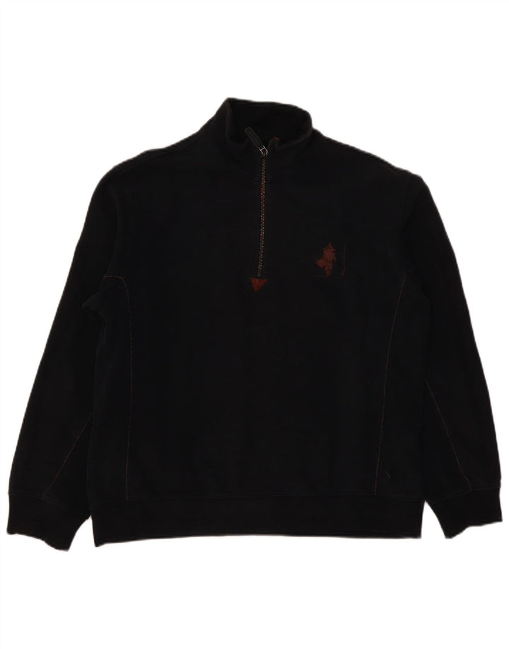 Marlboro Classics Sweat-shirt à col zippé pour femme UK 16 Large Noir