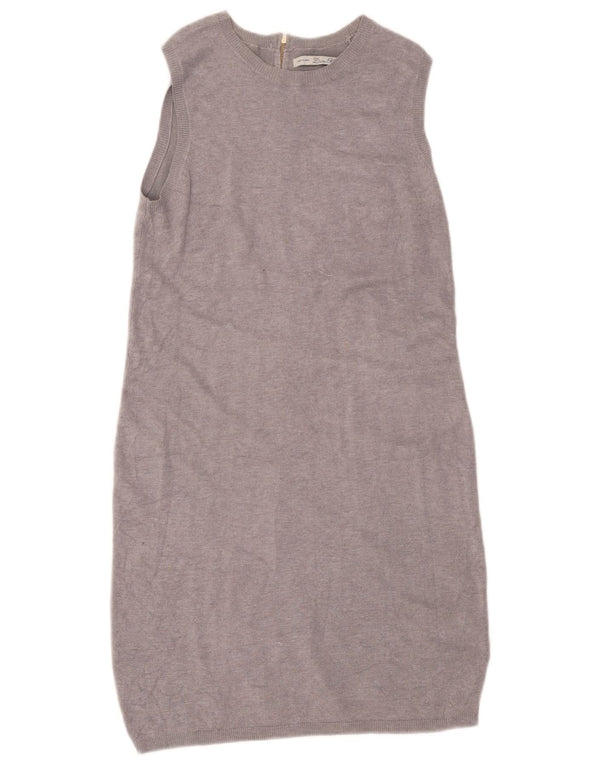 Zara Robe pull sans manches pour femme UK 12 Gris moyen