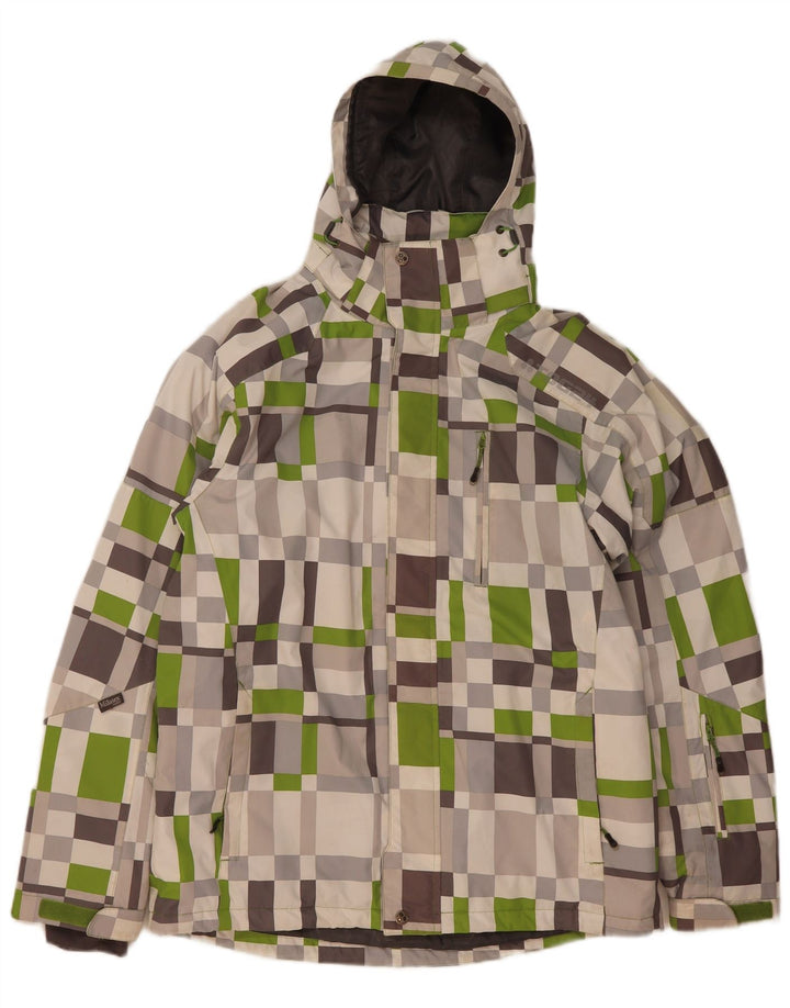 Tog 24 Veste de ski à capuche pour homme UK 38 Beige moyen géométrique