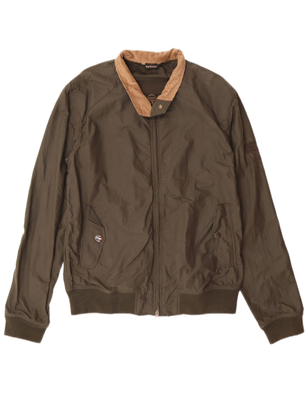 BARBOUR Veste Bomber Homme UK 40 Large Kaki Polyamide