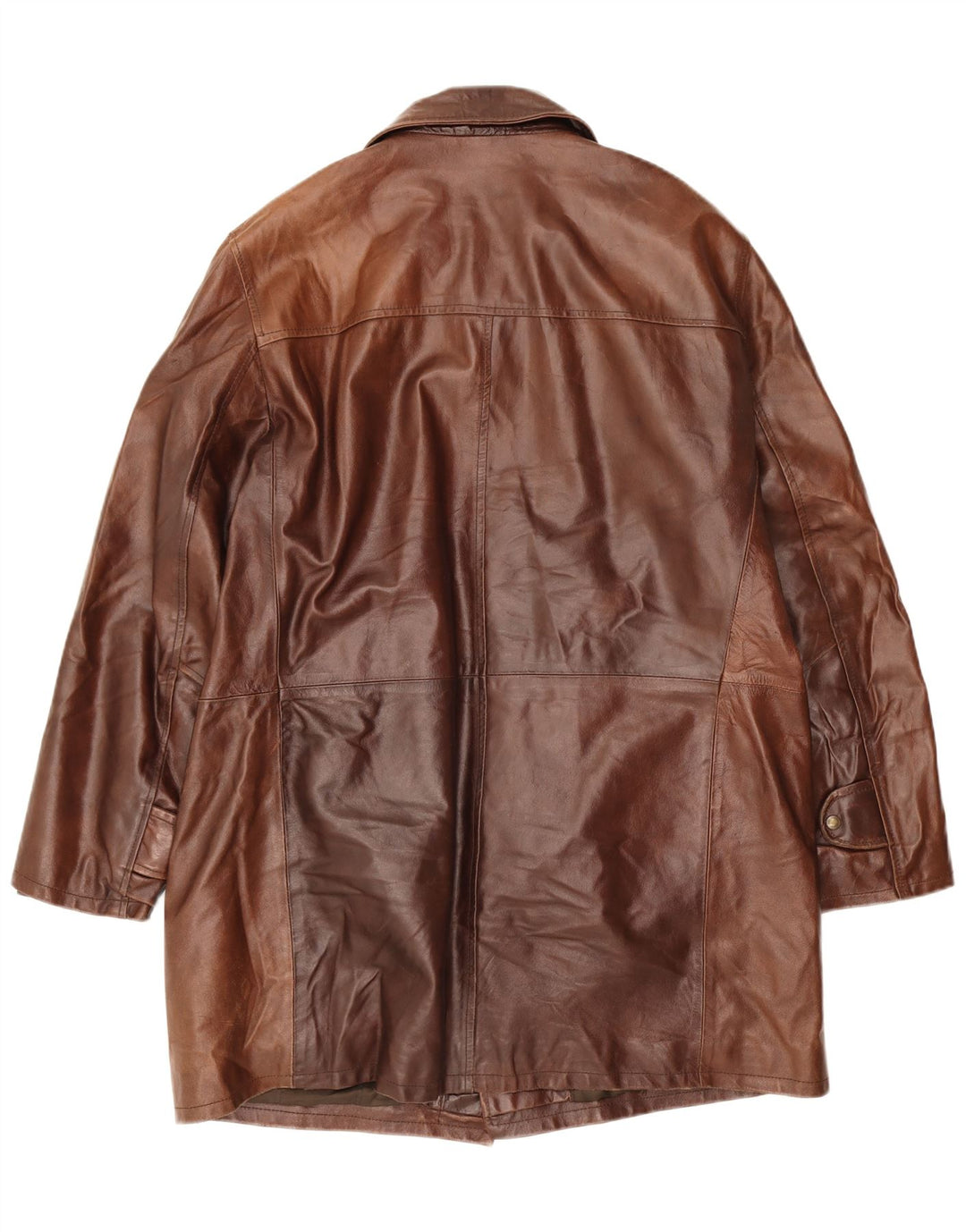 manteau en cuir homme vintage UK 44 2XL Cuir marron