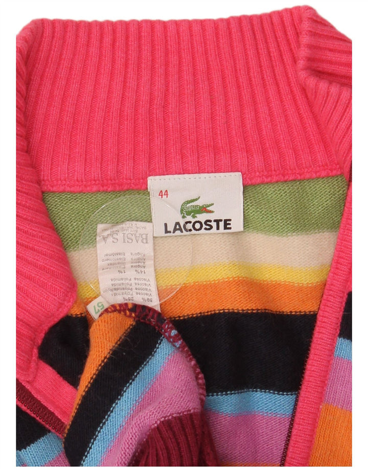 Lacoste Womens Cardigan Sweater Taille 44 Grand Rayé Multicolore
