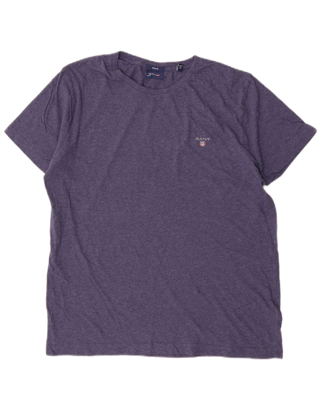 Gant Homme Regular T-Shirt Top Large Bleu Marine Moucheté Coton