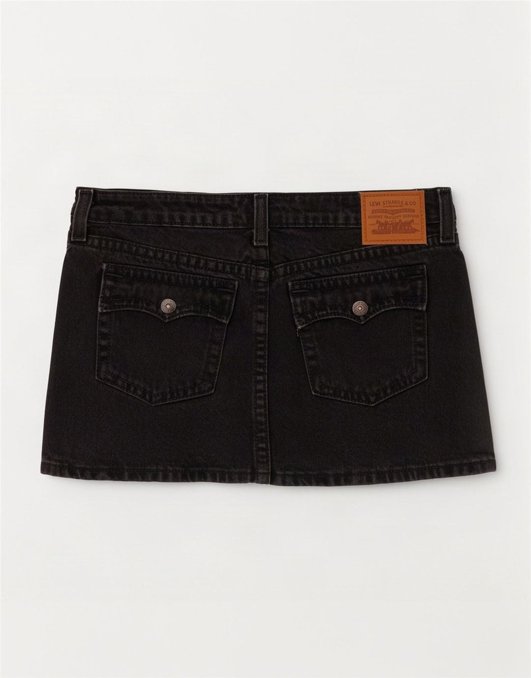 Levi's Mini Jupe En Jean Femme W28 Gris Moyen Coton