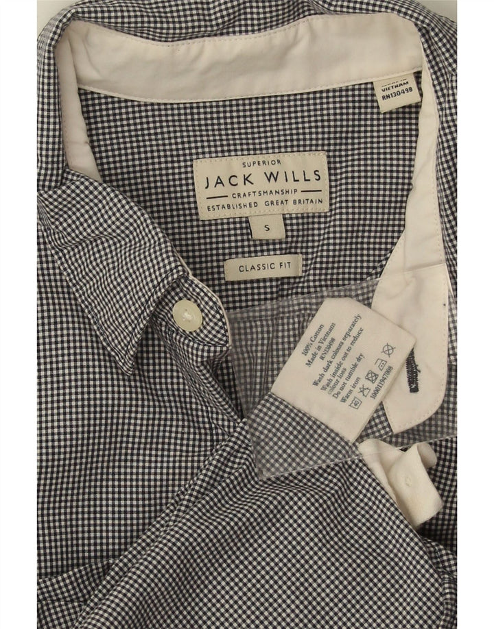 Jack Wills Chemise classique pour homme en coton vichy noir Taille S