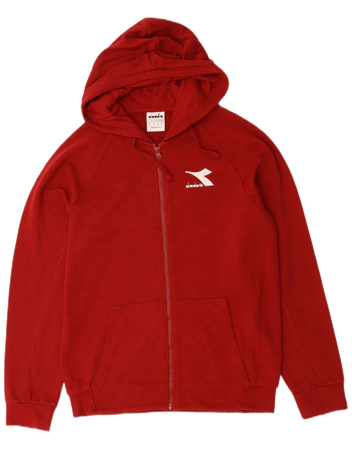 DIADORA Pull à capuche zippé homme petit coton rouge