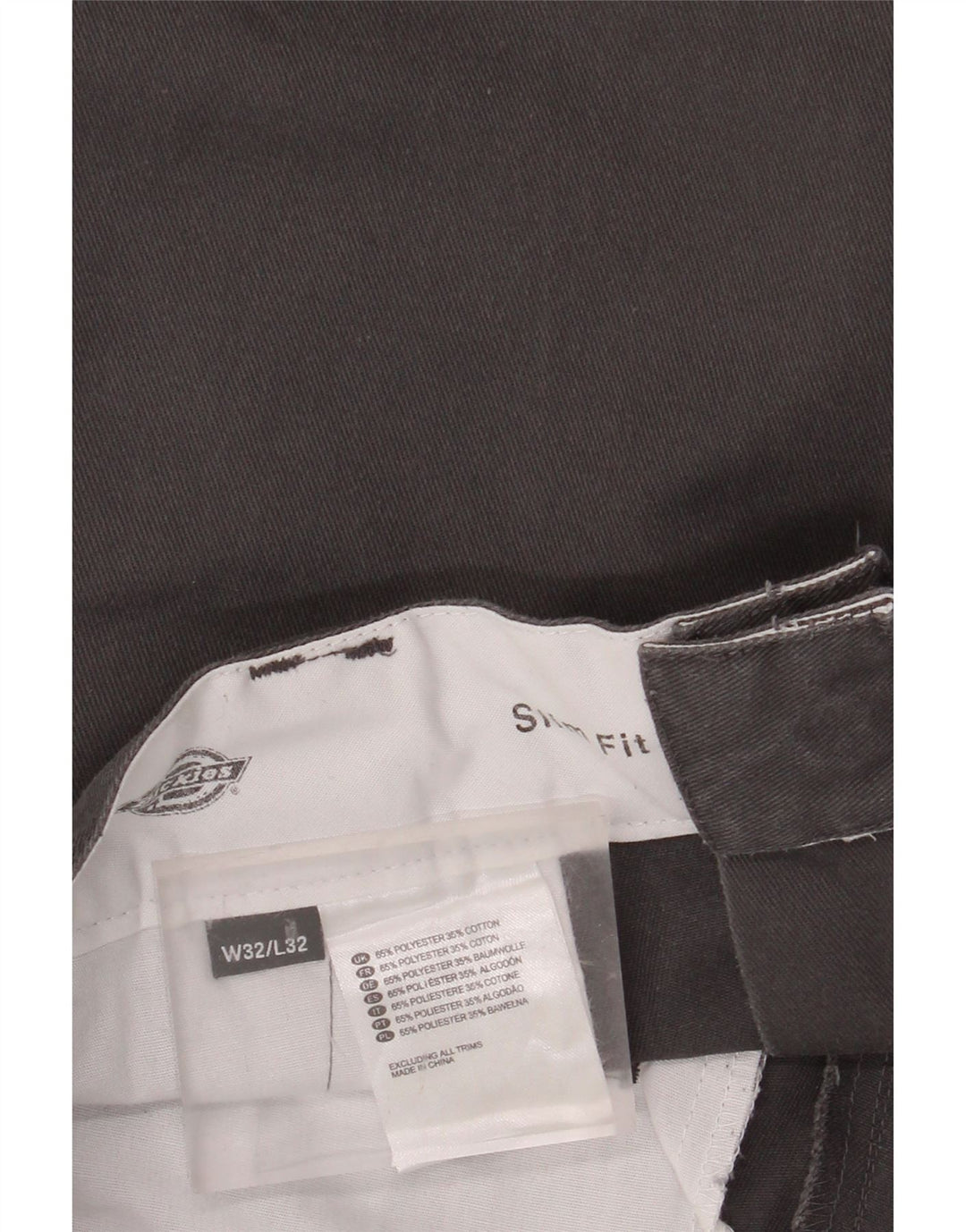 DICKIES Pantalon Chino Coupe Slim Homme W32 L32 Gris Polyester