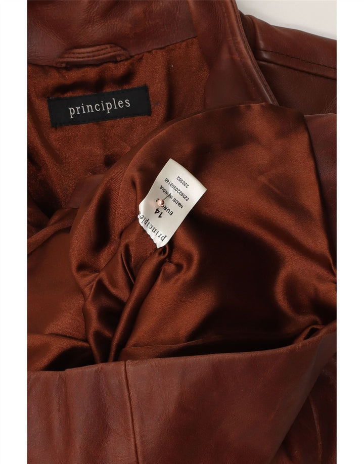 Principes Veste en cuir pour femme UK 14 Marron moyen