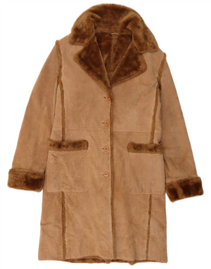 Montereggi Manteau en peau de mouton pour femme IT 46 Grand cuir beige