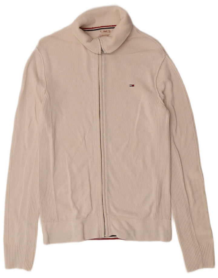 Tommy Hilfiger Cardigan pour homme en coton blanc cassé